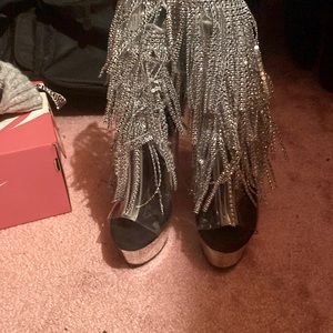 Dancer shoes silver open back